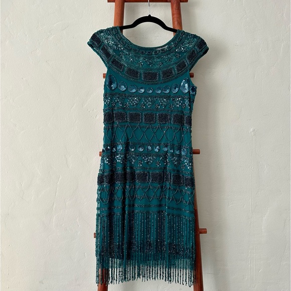 Gatsbylady London Vintage Inspired Flapper Dress - Forest Green (EUC, US 2) - Picture 2 of 7